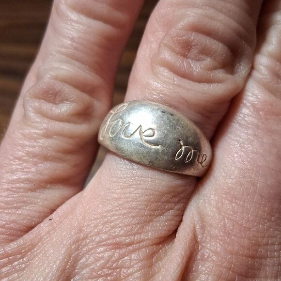 Sterling Silver Engraved "Love Me" Ring Size 6 - Picture 2 of 5